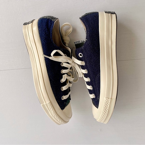 ✨New CONVERSE 70 Beyond Retro Fleece Colorblock Sneaker Black Blue Green Women 7 - Picture 6 of 13